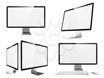 Royalty Free Clipart Image of Widescreen Lcd Monitors