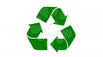 Universal recycle icon with a green color.