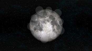 Full Moon on a background of stars. Digital illustration. Moon texture is public domain provided by NASA.
