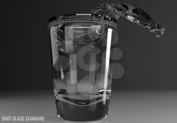 shot glass standard 3D illustration on dark background