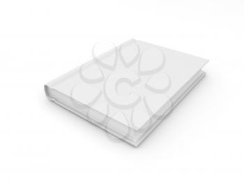 Layout book with cover on white background. 3d render illustration.