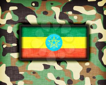 Amy camouflage uniform with flag on it, Ethiopia