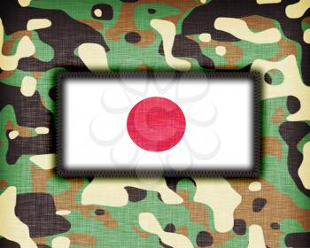 Amy camouflage uniform with flag on it, Japan