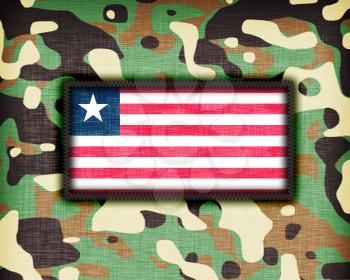 Amy camouflage uniform with flag on it, Liberia