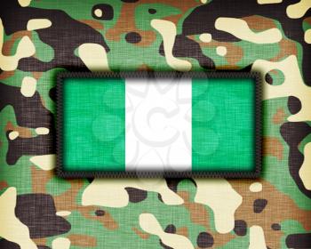 Amy camouflage uniform with flag on it, Nigeria