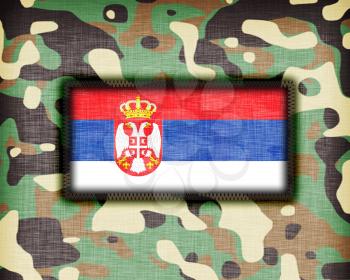 Amy camouflage uniform with flag on it, Serbia