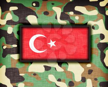 Amy camouflage uniform with flag on it, Turkey