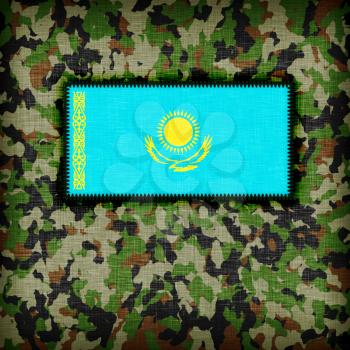 Amy camouflage uniform with flag on it, Kazakhstan