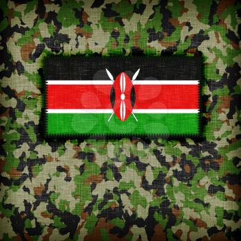 Amy camouflage uniform with flag on it, Kenya