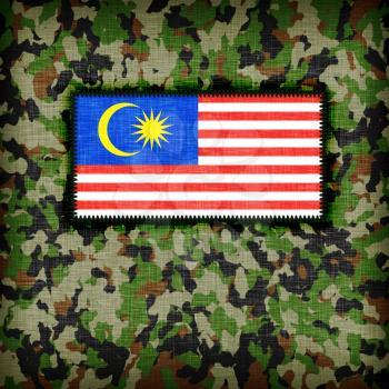 Amy camouflage uniform with flag on it, Malaysia