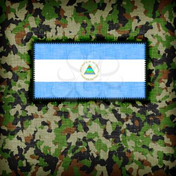 Amy camouflage uniform with flag on it, Nicaragua