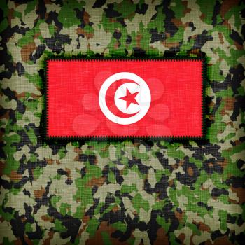 Amy camouflage uniform with flag on it, Tunisia