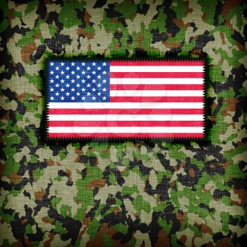Amy camouflage uniform with flag on it, USA