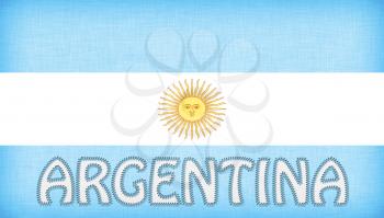 Flag of Argentina stitched with letters, isolated