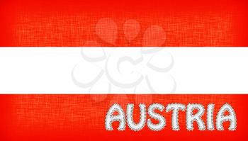 Flag of Austria with letters stiched on it