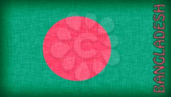 Flag of Bangladesh stitched with letters, isolated