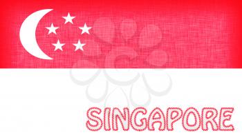 Flag of the Singapore stitched with letters, isolated