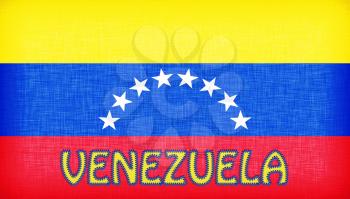 Flag of Venezuela stitched with letters, isolated