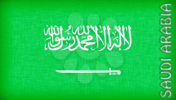 Flag of Saudi Arabia stitched with letters, isolated