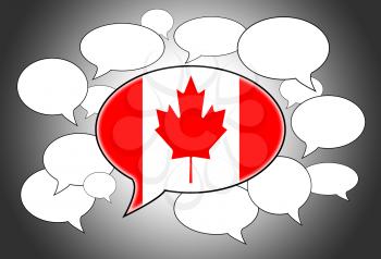 Speech bubbles concept - the flag of Canada