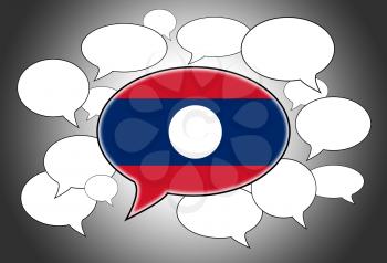 Communication concept - Speech cloud, the voice of Laos