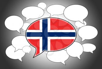 Speech bubbles concept - spoken language is Norwegian