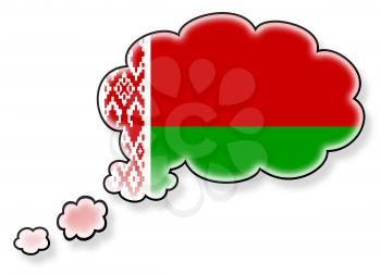 Flag in the cloud, isolated on white background, flag of Belarus