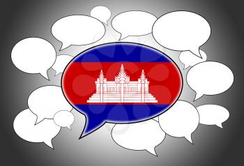 Communication concept - Speech cloud, the voice of Cambodia