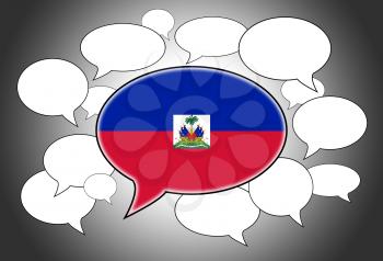 Communication concept - Speech cloud, the voice of Haiti