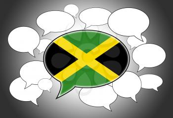 Communication concept - Speech cloud, the voice of Jamaica