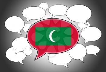 Communication concept - Speech cloud, the voice of the Maldives