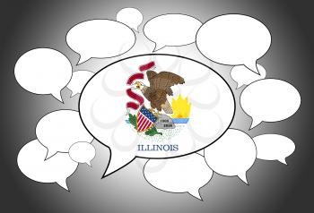 Communication concept - Speech cloud, the voice of Illinois