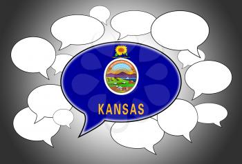 Communication concept - Speech cloud, the voice of Kansas