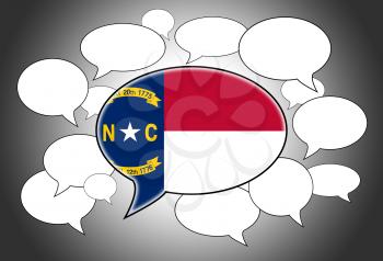 Communication concept - Speech cloud, the voice of Norht Carolina