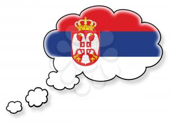 Flag in the cloud, isolated on white background, flag of Serbia