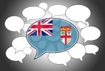 Communication concept - Speech cloud, the voice of Fiji