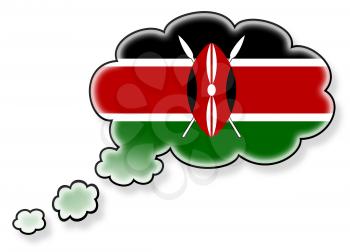 Flag in the cloud, isolated on white background, flag of Kenya