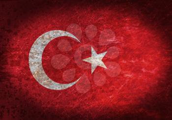Old rusty metal sign with a flag - Turkey