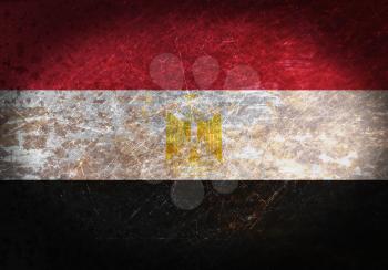 Old rusty metal sign with a flag - Egypt