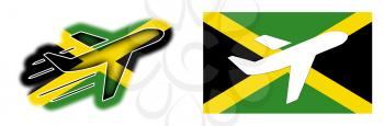 Nation flag - Airplane isolated on white - Jamaica