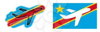 Nation flag - Airplane isolated on white - Congo