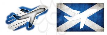 Nation flag - Airplane isolated on white - Scotland