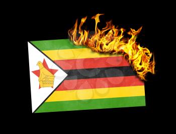Flag burning - concept of war or crisis - Zimbabwe
