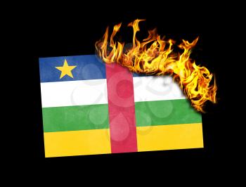 Flag burning - concept of war or crisis - Central African Republic