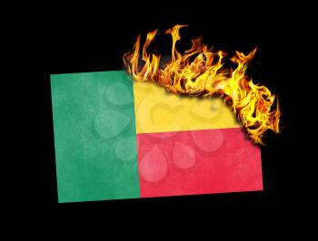 Flag burning - concept of war or crisis - Benin