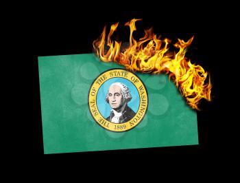 Flag burning - concept of war or crisis - Washington