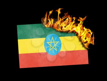 Flag burning - concept of war or crisis - Ethiopia
