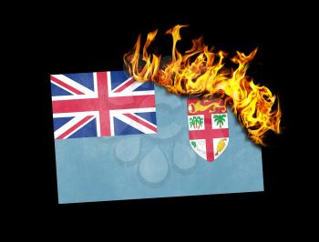 Flag burning - concept of war or crisis - Fiji