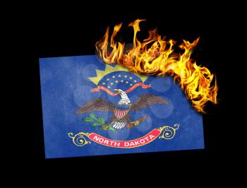Flag burning - concept of war or crisis - North Dakota