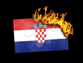 Flag burning - concept of war or crisis - Croatia